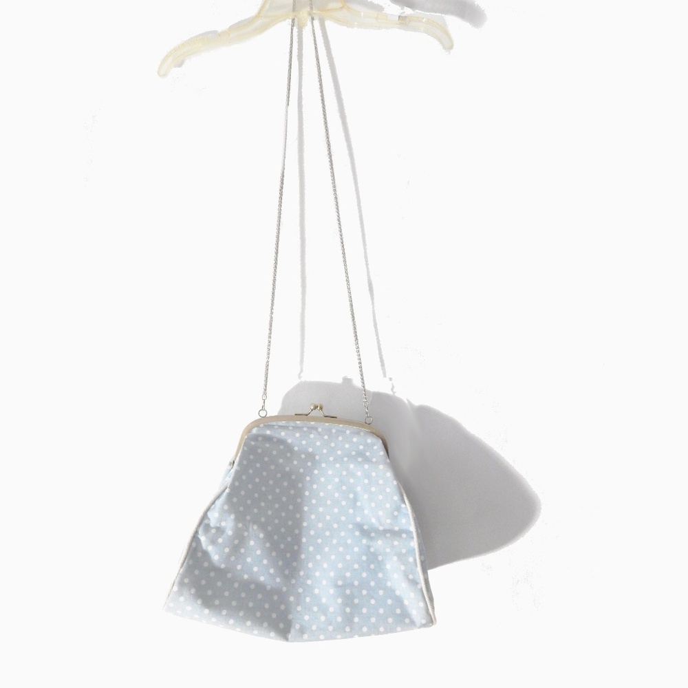 Unbranded Canvas Polkadot Snap Closure Crossbody